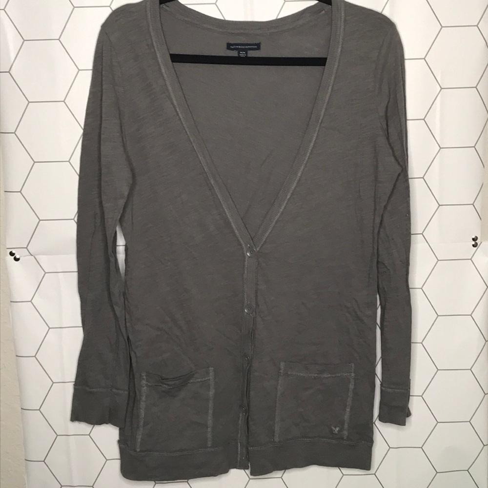 Grey American Eagle Cardigan
